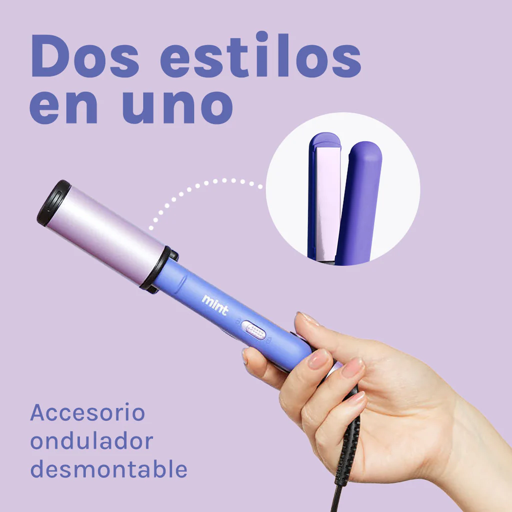 Mini Alisador de Pelo 2 en 1 [Plancha] - Mint