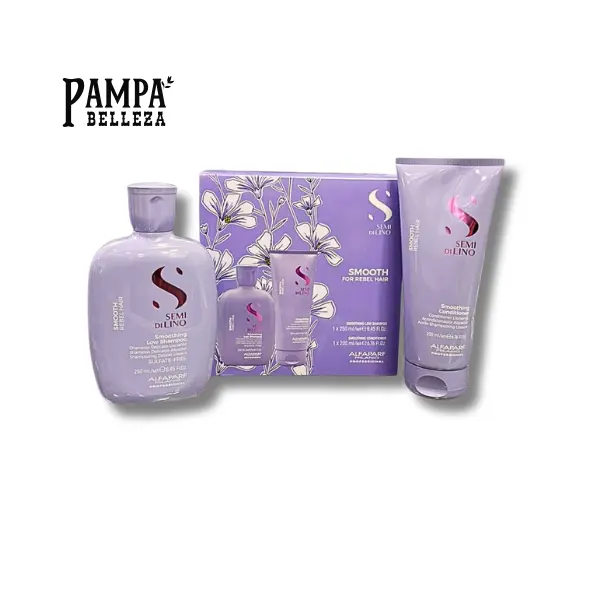 [KITALI] Kit Shampoo + Mascarilla Alisador [Cabellos Rebeldes] Semi Di Lino - Alfaparf